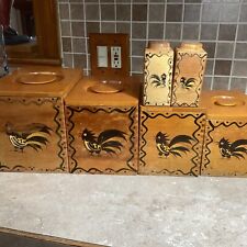 Nesting Canisters set of 4 Dovetail Handpainted W/ Salt And Pepper Made in Japan picture