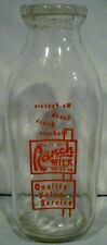 Ranch Milk Drive In One Quart Glass Milk Bottle Sacramento California picture