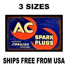 AC Spark Plug Sign Sticker-Original 50's, 60's Vintage Replica Decal picture
