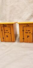 VINTAGE/ANTIQUE SALT AND PEPPER SHAKERS Wooden  picture