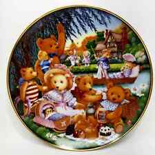 Franklin Mint Heirloom Porcelain Decorative Plate “A Teddy Bear Picnic” NUMBERED picture