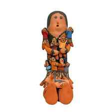 Vintage Red Clay Storyteller Doll Pottery Signed picture