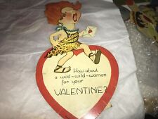 Vintage Large Mechanical Valentine “ How About a wild- wild- Woman 