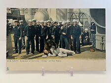Rare 1906 Postcard U.S NAVY Bluejacket On The Cruiser W/ Chicago Brinski Bear picture
