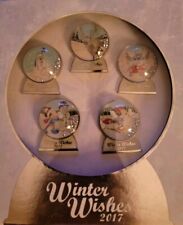 Disney Parks Winter Wishes 2017 Snow Globe 5 Pin Box Set LE 1000 picture
