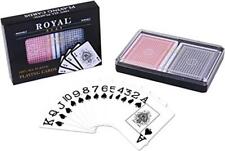 2-Decks Royal Poker Size 100% Plastic Playing Cards Set in Plastic Case  picture