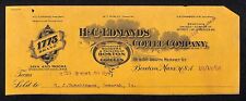 H.C. Edmands Coffee Co. Boston HJ Hutchinson Decorah, IA* Cut 1902 Billhead picture