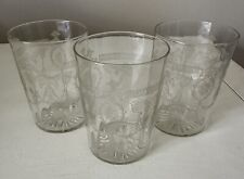 1920’s Art Deco Whiskey Glass Intricate Urn Floral Border Heisey Barware Set-3 picture