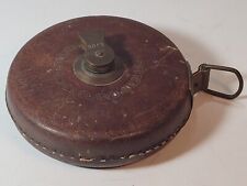Chesterman Sheffield Cloth Leather Tape Measure 50 Feet Vintage picture
