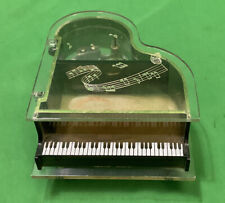Vintage Wind Up Piano Music Box with Storage 5” X 6” X 2.5” H Works Great. picture