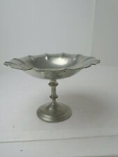 Vintage 1930's Flagg & Homan Pewter Calling Card Holder / footed BonBon Dish  picture