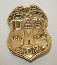 VINTAGE STYLE BRASS US LIGHTHOUSE SERVICE BADGE REPRODUCTION  picture