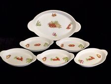 Vintage Bakeware Set APILCO Porcelain France Au Gratin 6pc Garden Vegetable picture