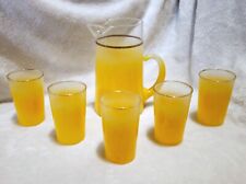 Blendo by Colonial Glass MCM Frosted Yellow Ombre 6 Piece Set / circa 1960s picture