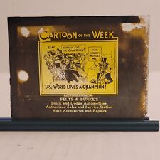 Vintage Magic Lantern Glass Movie Slide Cartoon Of The Week Advertising 1930's picture