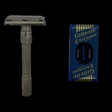 Vintage 60's Gillette Slim Adjustable 1-9 Safety Razor Date Code H-1 picture