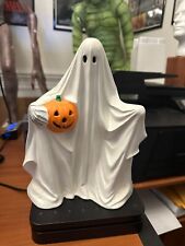 1980's vintage Halloween Decor Pumpkin Ghost  ceramic 10 inch picture