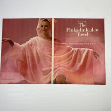 Vogue 1965 Martex Luxor Towel Print AD Pinkadinkadew Pink Two Full Large Pages picture