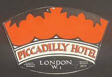 1940's-50's Piccadilly Hotel London, UK Baggage Label Original Orange picture
