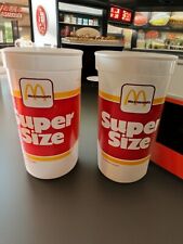Vintage 1988 McDonalds Super Size Plastic Cups Set Of Two  picture
