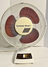 Vtg Continental Electric 12” Oscillating Desk Fan (80s) Amber Blades/3 Spd/WORKS picture