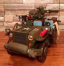 1980's M151 U.S. Army Vintage Tin Metal Military Model Jeep with TOW Launcher picture