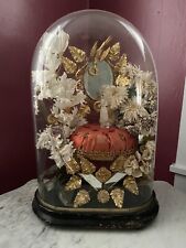 Antique French Victorian Globe De Mariee Glass Dome Wedding Keepsake picture