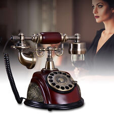Antique Rotary Dial Telephone Phone Working Vintage Retro Old Fashion Wine Red picture