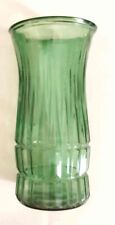 Vintage MCM Green Patterned Glass Vase E O Brody Cleveland Co 9.5