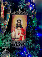 3x christmas ornaments Tapestry Sacred Heart of Jesus Cotton Yarn Banner Art picture