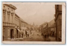 1929 Kostelec Street View Roudnice nad Labem Czech Republic RPPC Photo Postcard picture