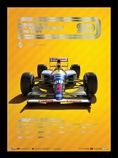 1990s Formula 1 Williams FW14B Mansell Silver Embossed Art Print Poster LtEd 700 picture