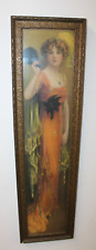 1920's Pompeain Beauty Flapper Girl with Orange Dress Print Framed picture