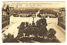 PARIS France 1906 Jardins des Tuileries Aerial View Vintage French Postcard picture
