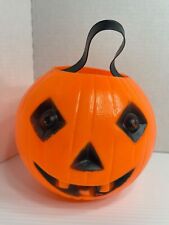 Vintage 1970s - Small Jack O Lantern Pumpkin Trick or Treat Pail With Handle picture