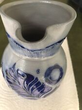 VTG Cobalt Blue Ceramic Handmade Small Pitcher Cream Jug Creamer 6” Creative picture