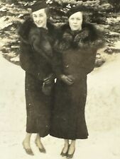 XE Photograph Lovely Pretty Women Fur Coats Snow Portrait 1940's picture