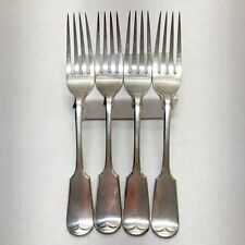 ANT D & A Daniel Arter Nevada Silver Co? Fiddle Pattern Dinner Forks Set of 4 picture