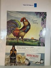 Schenley Reserve Whiskey Print Ad Farm Rooster Pre-War Quality Summer Day 1946 picture