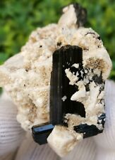 165g Good Quality Black Tourmaline with Feldspar Crystal specimen @  Skardu Pak picture