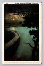 Cheyenne WY-Wyoming, Granite Springs Reservoir By Moonlight, Vintage Postcard picture