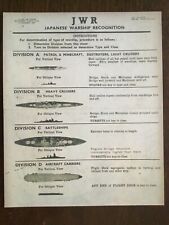 1943 JAPANESE WARSHIP RECOGNITION LEAFLET ***(Reproduction)**see my AUCTIONS*** picture