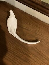 Vintage Pottery White Czech Bird  Gold Beak Gold Accent Long Plume. Stamped picture