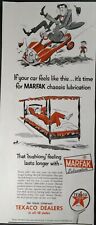 1954 Texaco Marfak Chassis Lubrication Car Automobile Canopy Bed Texas Print Ad picture