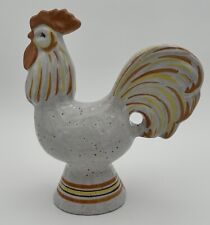 Rosenthal Netter Vintage Ceramic White Rooster Figurine Hand Painted Accents picture