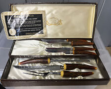 George Wood&Sons Lion Sheffield England Cutlery Set8 Pieces Stainless Blades Vtg picture