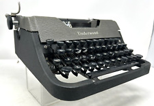 1950 Underwood Leader Tested Vintage Portable Typewriter w/ Case Manual & Key picture