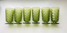 Vintage green Indiana/ Whitehall Green Cube glasses (6) picture