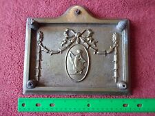 Antique fireplace poker Spelter Brass Stand Plaque Woman dancing Ashtray dish picture