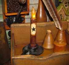 NEW Primitive Country Black Star TIMER TAPER CANDLE Burnt Mustard Grungy 6.5